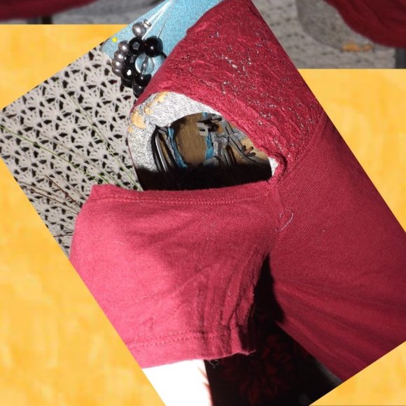 FREEZE Maroon Top Open Shoulder - Picture 5 of 5